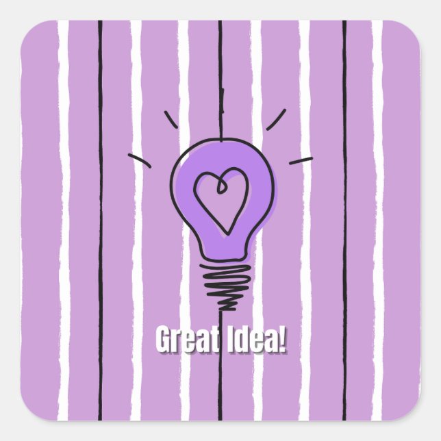 Pegatina Cuadrada Great Idea! (Anverso)