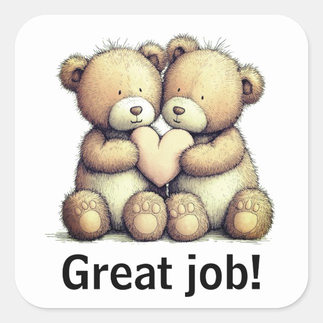 Pegatina Cuadrada Great job stickers (Anverso)