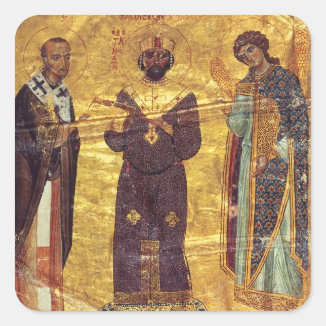 Pegatina Cuadrada Grec Coisl 79 f.2v Emperador Nicephorus III Botani (Anverso)