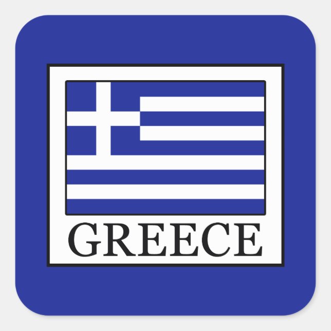 Pegatina Cuadrada Grecia (Anverso)