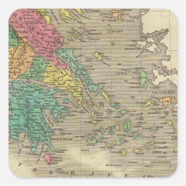 Pegatina Cuadrada Grecia 10 (Anverso)