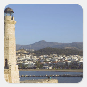 Pegatina Cuadrada GRECIA, CRETA, Provincia de Rethymno, Rethymno: