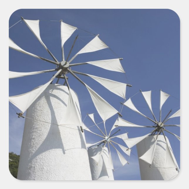 Pegatina Cuadrada GRECIA, CRETE, Provincia de Iraklio, Ano Kera: 2 (Anverso)