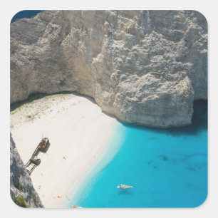 Pegatina Cuadrada GRECIA, Islas Jónicas, ZAKYNTHOS, NAUFRAGIO