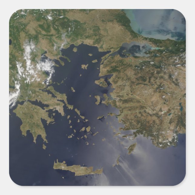 Pegatina Cuadrada Grecia y Turquía (Anverso)
