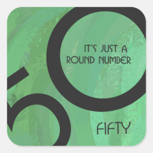 Pegatina Cuadrada Green 50 Decade Birthday