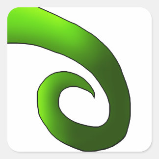 Pegatina Cuadrada Green Chameleon Tail