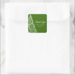 Pegatina Cuadrada Green Christmas Tree Winter Gracias A Favor Tags<br><div class="desc">Personalizar de esta fiesta Boda de Invierno del Árbol de Navidad Verde Gracias Favor Pegatinas de Etiquetas cuando añades los nombres personales de la novia y el novio y la fecha de la ceremonia de matrimonio de Navidades de diciembre. Estas elegantes etiquetas de favoritos de la fiesta de Navidad personalizado...</div>