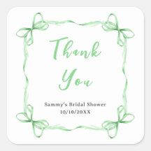 Green Coquette Ribbon Bridal Shower