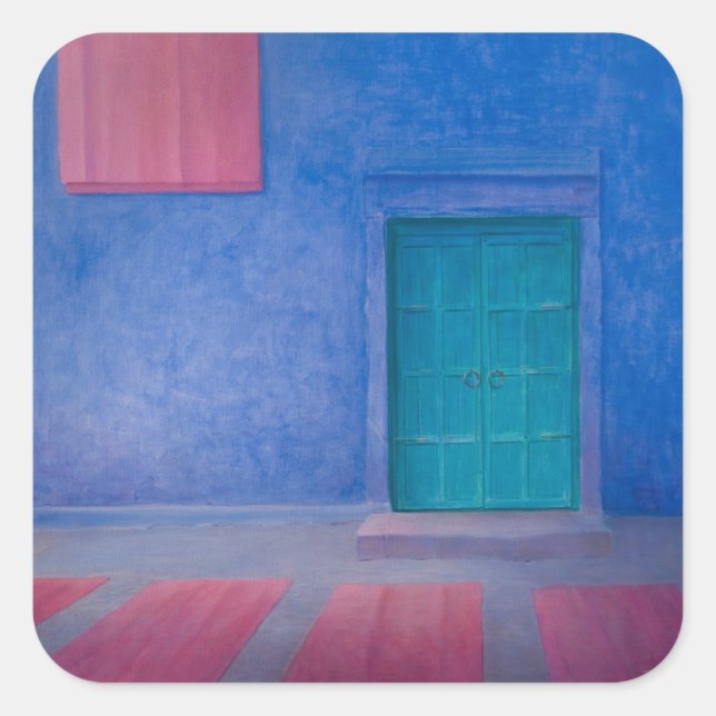 Pegatina Cuadrada Green Door Jodhpur 2010 (Anverso)