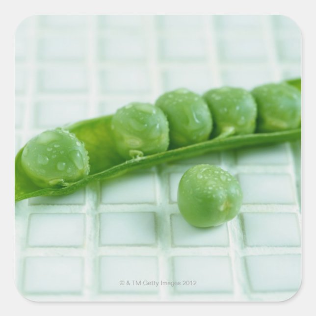 Pegatina Cuadrada Green Peas (Anverso)