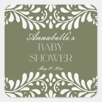 Green Talavera Tile Spanish Fiesta Baby Shower