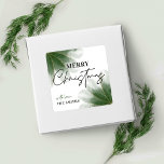 Pegatina Cuadrada Greenery Merry Christmas Label Watercolor<br><div class="desc">Complete los regalos de sus Navidades con etiquetas personalizadas de Navidades de fondo de acuarela. Este verde pegatina cuadrado de Feliz Navidad incluye un diseño de acuarela verde y una fuente de escritura minimalista y un espacio para su nombre o apellido familiar. El toque final perfecto para su embalaje de...</div>
