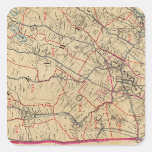 Pegatina Cuadrada Greenwich, Nueva York