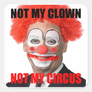 Pegatina Cuadrada Greg no es mi payaso