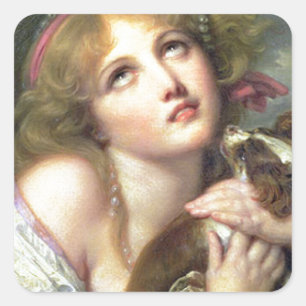Pegatina Cuadrada Greuze Papillon/Phalene "Fidelity"