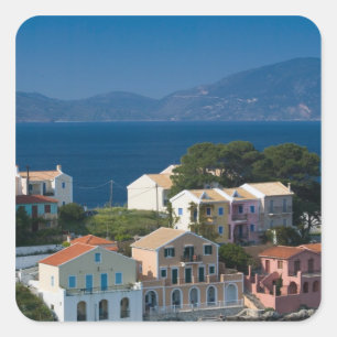 Pegatina Cuadrada GRIEGO, Islas Jónicas, KEFALONIA, Assos: