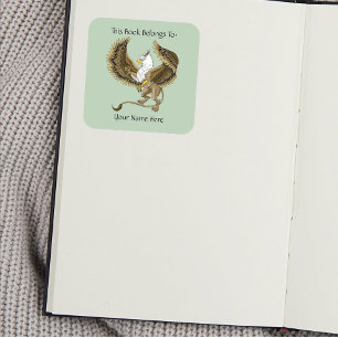 Pegatina Cuadrada Griffin Fantasy Griffin Mythology