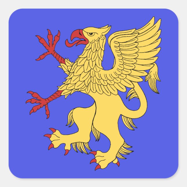 Pegatina Cuadrada Griffin Rampant O (Anverso)