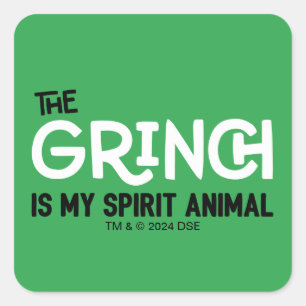 Pegatina Cuadrada Grinch es mi Animal Espiritual