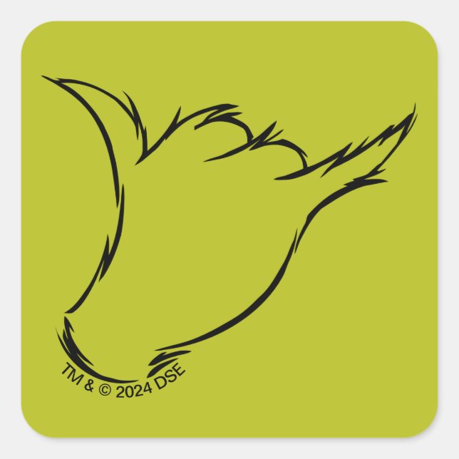 Pegatina Cuadrada Grinch | Máquina Media Camiseta (Anverso)