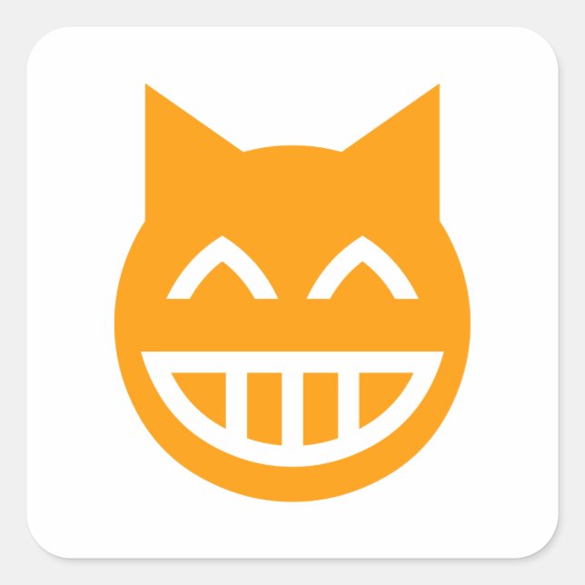 Pegatina Cuadrada Grinning Emoji Cat (Anverso)