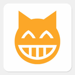 Pegatina Cuadrada Grinning Emoji Cat