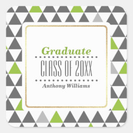 Pegatina Cuadrada Gris | Graduación del Personalizado de patrones ge