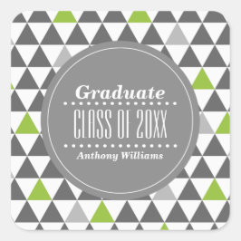 Pegatina Cuadrada Gris | Graduación del Personalizado de patrones ge