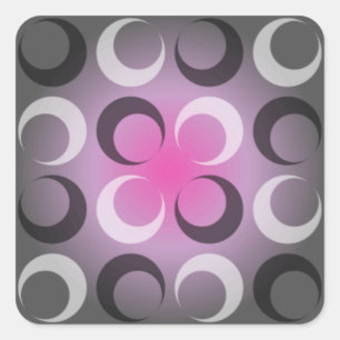 Pegatina Cuadrada Gris y rosa de Damasco