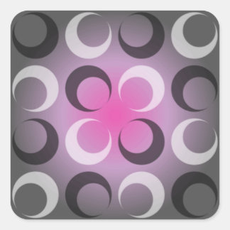 Pegatina Cuadrada Gris y rosa de Damasco
