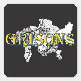 Pegatina Cuadrada Grisones