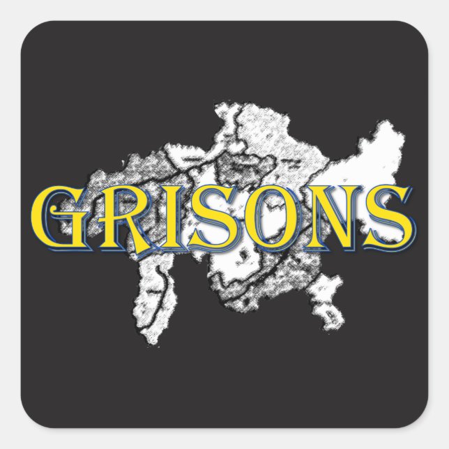 Pegatina Cuadrada Grisones (Anverso)