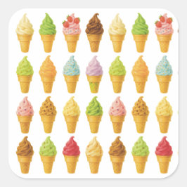 Pegatina Cuadrada Grito para helado