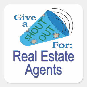 Pegatina Cuadrada Gritos a los agentes inmobiliarios