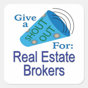Pegatina Cuadrada Gritos a los agentes inmobiliarios