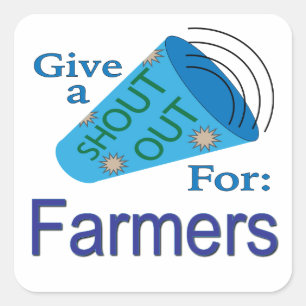 Pegatina Cuadrada Gritos a los granjeros