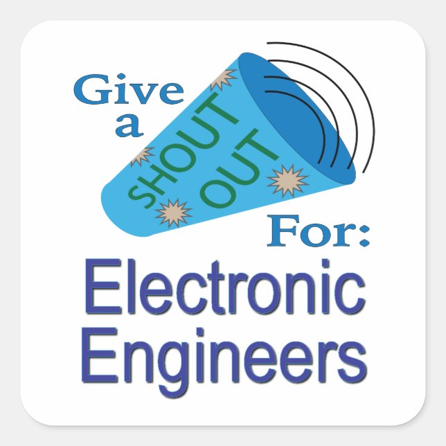 Pegatina Cuadrada Gritos a los ingenieros electrónicos (Anverso)