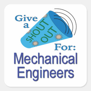 Pegatina Cuadrada Gritos a los ingenieros mecánicos