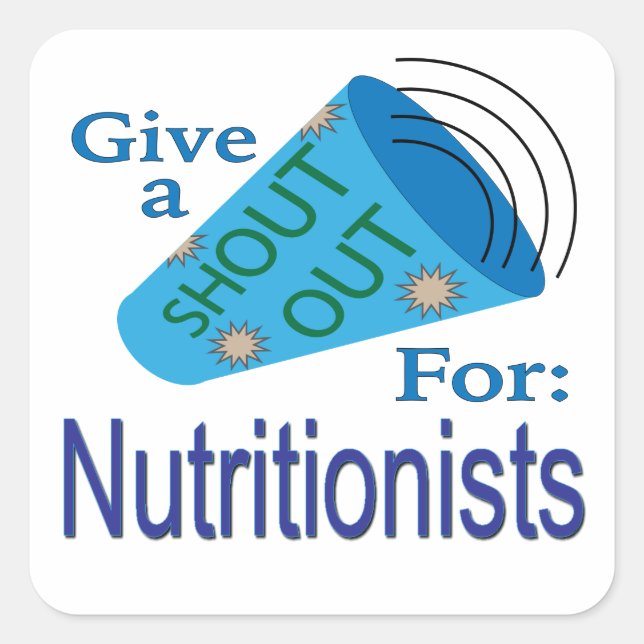 Pegatina Cuadrada Gritos a los nutricionistas (Anverso)