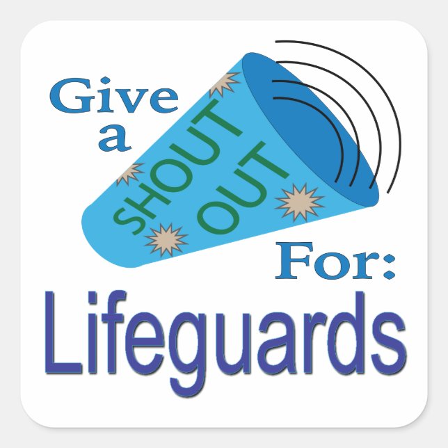 Pegatina Cuadrada Gritos a los Salvavidas (Anverso)