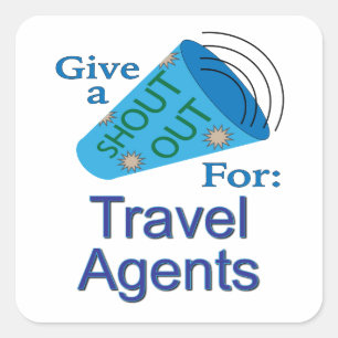 Pegatina Cuadrada Gritos para agentes de viajes