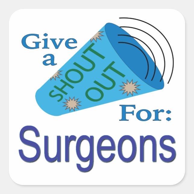 Pegatina Cuadrada Gritos para cirujanos (Anverso)