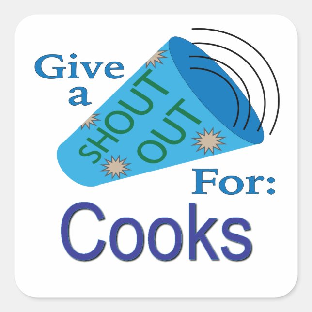 Pegatina Cuadrada Gritos para cocineros (Anverso)