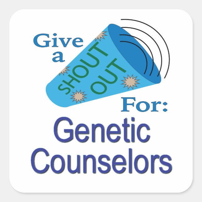Pegatina Cuadrada Gritos para consejeros genéticos (Anverso)