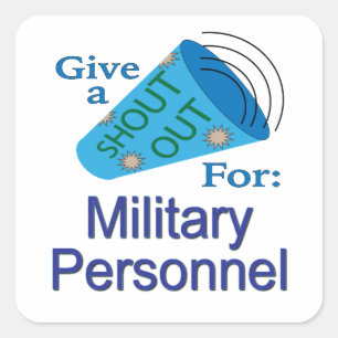 Pegatina Cuadrada Gritos para el personal militar