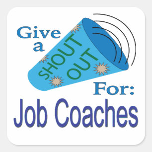 Pegatina Cuadrada Gritos para entrenadores de trabajo