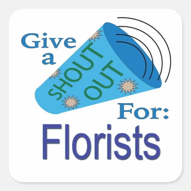 Pegatina Cuadrada Gritos para floristas (Anverso)