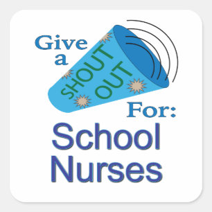 Pegatina Cuadrada Gritos para las enfermeras escolares