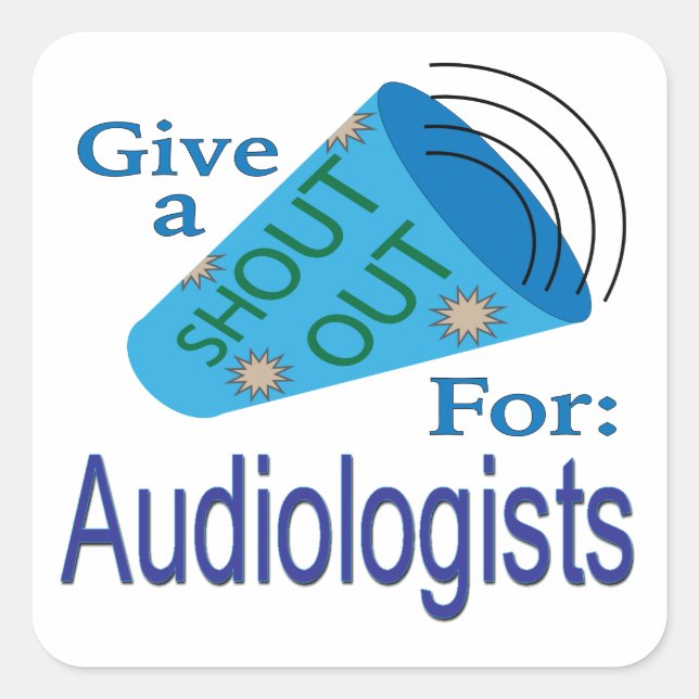 Pegatina Cuadrada Gritos para los audiólogos (Anverso)